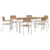 vidaXL Utandyra m&aacute;lt&iacute;fusett 7 pcs Br&uacute;nn Solid teak vi&eth;ur
