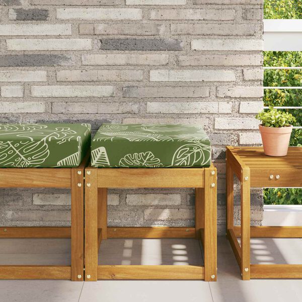 vidaXL Utandyra s&aelig;ti p&uacute;&eth;i Gr&aelig;nir lauf 40 x 40 x 8 cm 100% p&oacute;l&yacute;ester