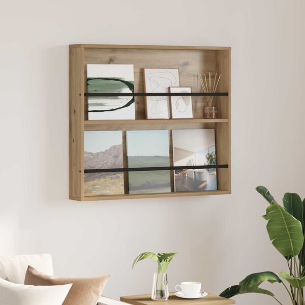 vidaXL T&iacute;marit Hillur Artisan Eik 80 x 12 x 70 cm Samsettur vi&eth;ur