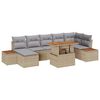 vidaXL Gar&eth;s&oacute;fa sett me&eth; geymslu 8 pcs Drapplita&eth;ur Poly rattan