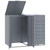 vidaXL Sorptunnugeymsla fyrir 2 tunnur 138x79x117 cm Gr&aacute;tt St&aacute;l