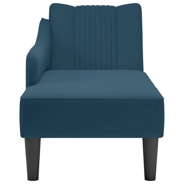 vidaXL Chaise Lounge me&eth; h&aelig;gri armp&uacute;&eth;a Blue Velvet