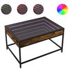 vidaXL S&oacute;fabor&eth; me&eth; &Oacute;endanleika LED Reykt&oacute;na Eikarlitur 70x50x41 cm