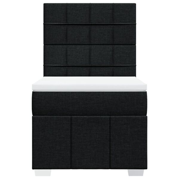 vidaXL H&oacute;lfa&eth; Springr&uacute;m Svart 100x200 cm Tauefni