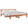 vidaXL Ramsv&iacute;k me&eth; h&ouml;fu&eth;gafl Vaxbr&uacute;nn 200 x 200 cm Solid furuhikk