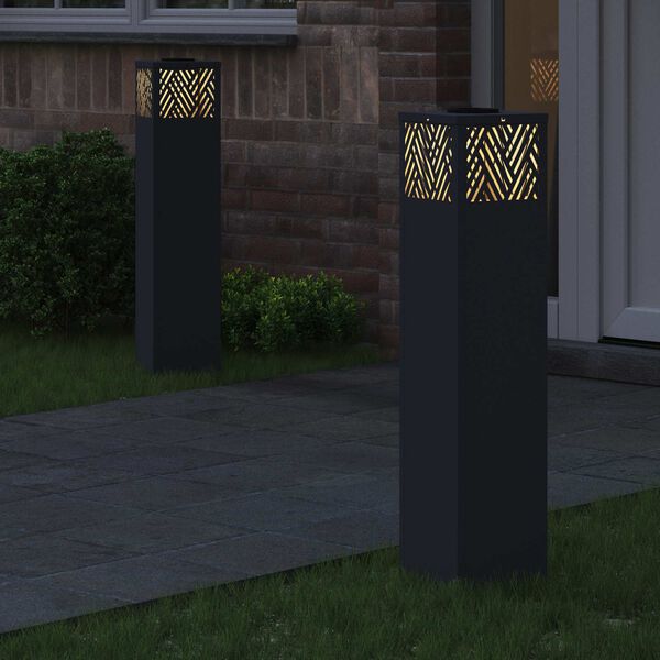 vidaXL S&oacute;lar LED st&iacute;gslj&oacute;s 2 pcs Antras&iacute;t Kaldvalsa&eth;ur st&aacute;lar