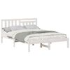 vidaXL Ramsv&iacute;k me&eth; h&ouml;fu&eth;gafl Hv&iacute;tt 135 x 190 cm Solid furuhikk