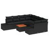 vidaXL Gar&eth;s&oacute;fa sett me&eth; geymslu 9 pcs Svartur p&oacute;l&yacute;rattan