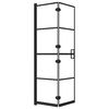 vidaXL Samleggjanlegur Sturtuveggur Hert &Ouml;ryggisgler 80x140 cm Svartur