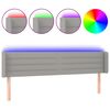 vidaXL LED h&ouml;fu&eth;gafl Lj&oacute;sgr&aacute;tt 183x16x78/88 cm Efni