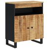 vidaXL Skenkur me&eth; 2 Hur&eth;um 60x33x75 cm Gegnheill Mang&oacute;vi&eth;ur