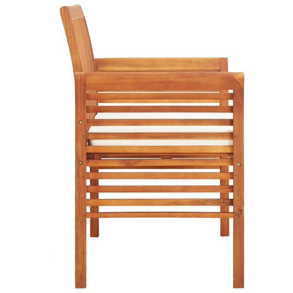 vidaXL 2-sæta Garðbekkur með Sessu 120 cm Gegnheill Akasíuviður