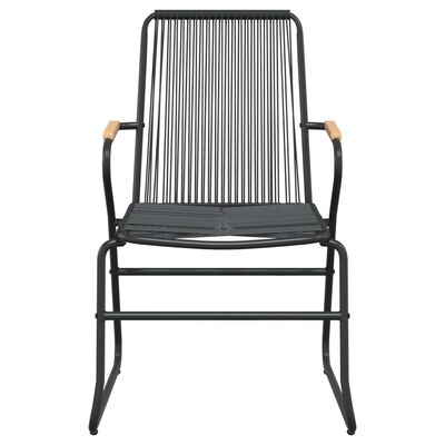 vidaXL 5 Parta Garðborðstofusett Svart PVC Rattan