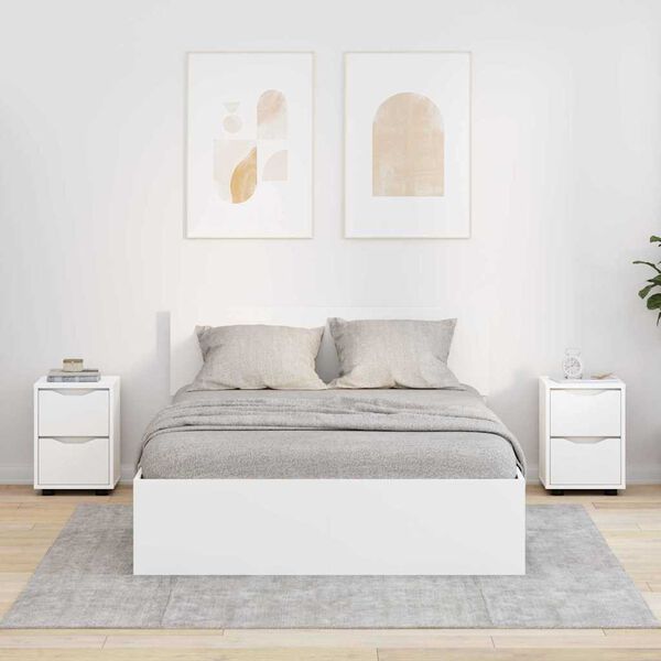 vidaXL N&aelig;turbor&eth; 2 pcs Hv&iacute;tt 30,5 x 30 x 43 cm Samsettur vi&eth;ur