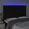 vidaXL LED h&ouml;fu&eth;gafl Svart 144x5x118/128 cm Efni