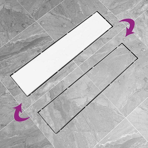 vidaXL Sturtuniðurfall með 2-í-1 Rist 53x14 cm Ryðfrítt stál