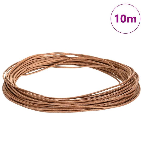 vidaXL Le&eth;ur sn&uacute;ra Br&uacute;nn &Oslash;1,5 mm x 10 m Le&eth;ur