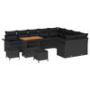 vidaXL Gar&eth;s&oacute;fa sett me&eth; p&uacute;&eth;i 12 pcs Svartur p&oacute;l&yacute;rattan
