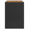 vidaXL Gar&eth;barbor&eth; me&eth; Akas&iacute;uvi&eth;arpl&ouml;tu Svart 145x80x110 cm P&oacute;l&yacute;rattan