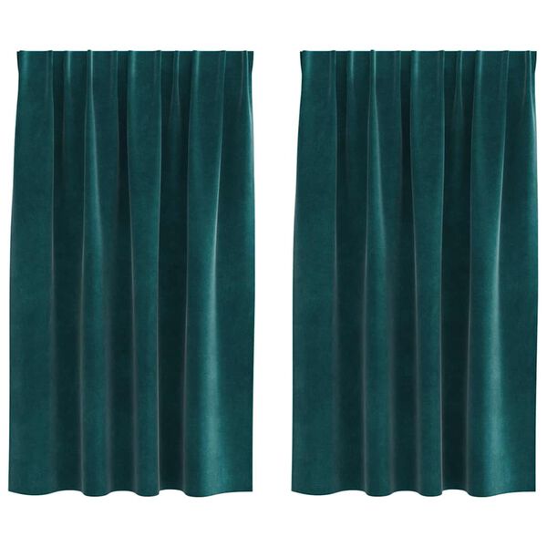 vidaXL Myrkratj&ouml;ld 2 pcs D&ouml;kkgr&aelig;n 140 x 140 cm Flauel