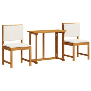 vidaXL Garð Bistro Set 3 pcs Brúnn Gegnheill akasíuviður