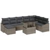 vidaXL Gar&eth;s&oacute;fa sett 9 pcs Gr&aacute;r P&oacute;l&yacute;rattan og m&aacute;lmur me&eth; dufti