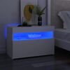vidaXL N&aacute;ttbor&eth; me&eth; LED Lj&oacute;sum 2 stk Hv&iacute;tur 60x35x40cm Samsettur Vi&eth;ur