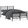 vidaXL R&uacute;mgrind &uacute;r M&aacute;lmi me&eth; H&ouml;fu&eth;gafli & F&oacute;tagafli Sv&ouml;rt 120x200 cm
