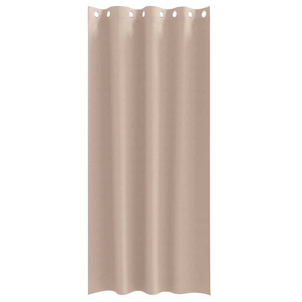 vidaXL Svartgard&iacute;nur me&eth; hringjum 2 pcs M&oacute;gr&aacute;r 225 x 140 cm P&oacute;l&yacute;ester
