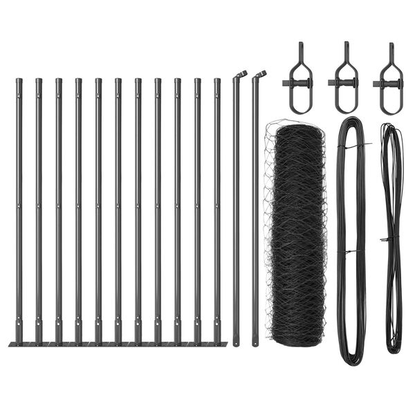 vidaXL Gir&eth;ingarp&oacute;stur Gr&aacute;r 25 x 0,4 m (36 mm net) St&aacute;l og PVC