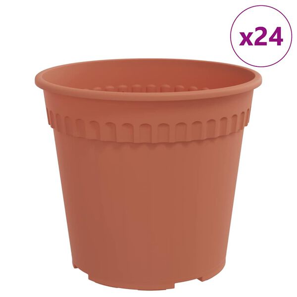 vidaXL R&uacute;n bl&oacute;mapotta 24 pcs Ekkert Rautt &Oslash; 19 x 16 cm Plast