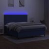 vidaXL H&oacute;lfa&eth; Springr&uacute;m me&eth; D&yacute;nu&LED Bl&aacute;r 160x200cm Tauefni