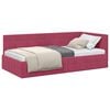 vidaXL Hornr&uacute;m ramma me&eth; h&ouml;fu&eth;gafl V&iacute;nrau&eth;ur 90 cm x 200 cm Flauel