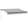 vidaXL &Uacute;tdraganlegt Skyggni me&eth; LED Reykgr&aacute;tt og Hv&iacute;tt 350x250 cm