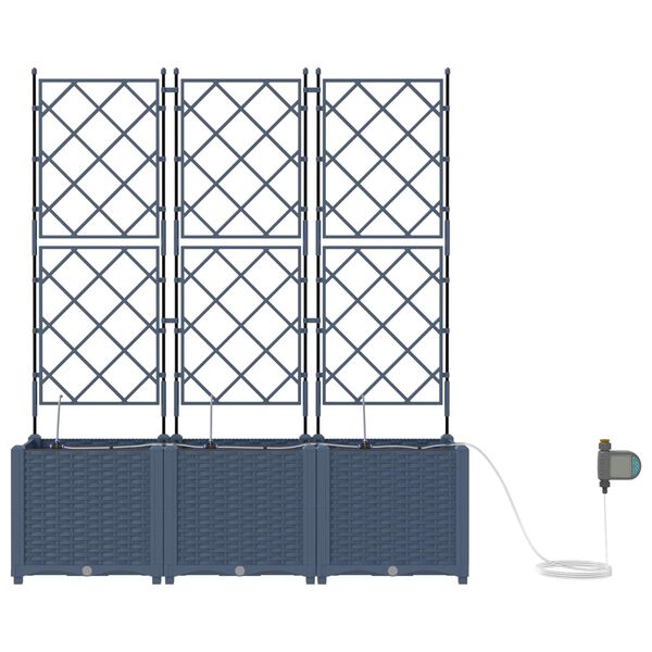 vidaXL Gar&eth;pl&ouml;ntukassi 2 pcs Gr&aacute;r 80 x 40 x 125,5 cm St&aacute;l