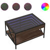 vidaXL S&oacute;fabor&eth; me&eth; &Oacute;endanleika LED Br&uacute;n Eik 70x50x38 cm