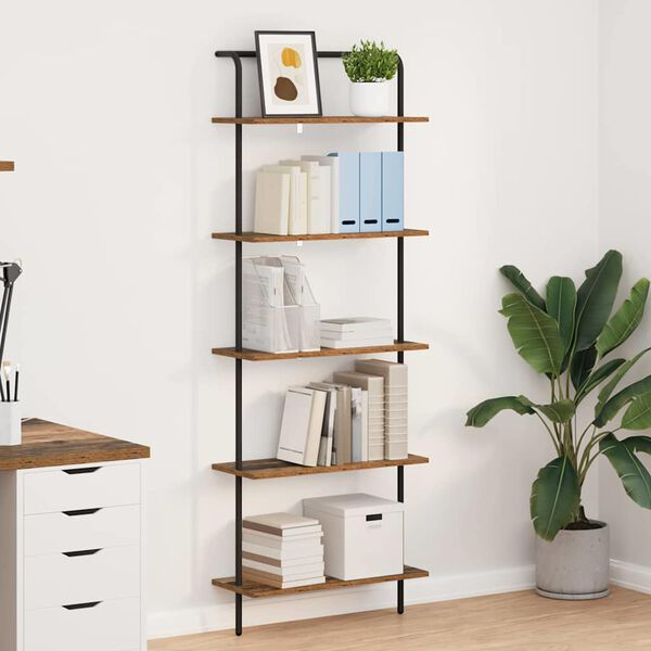 vidaXL Hilla Gamalt timbur 60 x 24 x 168 cm Samsettur vi&eth;ur