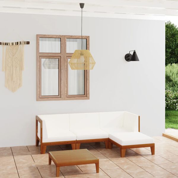 vidaXL 5 Parta Gar&eth;s&oacute;fasett me&eth; Sessum Gegnheill Akas&iacute;uvi&eth;ur