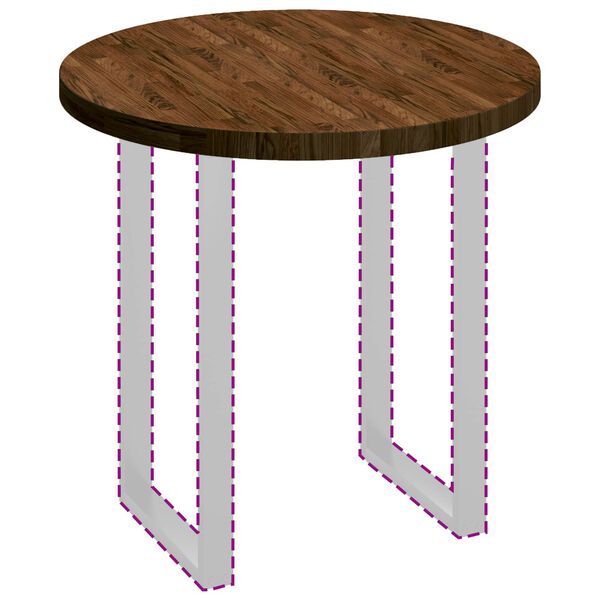 vidaXL Bor&eth;plata D&ouml;kk br&uacute;nt &Oslash; 80 x 4 cm Umfer&eth; &aacute;kaft eik