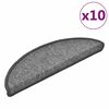 vidaXL Stigamottur 10 stk 56x17x3 cm d&ouml;kkgr&aacute;ar h&aacute;lfhringlaga