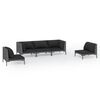 vidaXL 5 Hluta Gar&eth;h&uacute;sgagnasett me&eth; Sessum Polyrattan D&ouml;kkgr&aacute;r