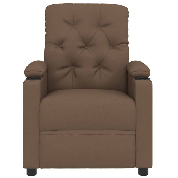 vidaXL Electric Recliner st&oacute;ll Br&uacute;nt efni