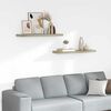 vidaXL Vegghengdar Hillur 2 stk. Eikarlita&eth;ar 90x23,5x3,8 cm MDF