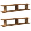 vidaXL Vegghillur 2 stk. Vi&eth;arlitur 105x18x20 cm Samsettur Vi&eth;ur