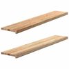 vidaXL gluggasyllur 2 stk &Oacute;me&eth;h&ouml;ndlu&eth; 140x25x2 cm gegnheil vi&eth;ar eik