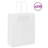 vidaXL Papp&iacute;rspokar 250 stk me&eth; Handf&ouml;ngum Hv&iacute;tir 18x8x22 cm
