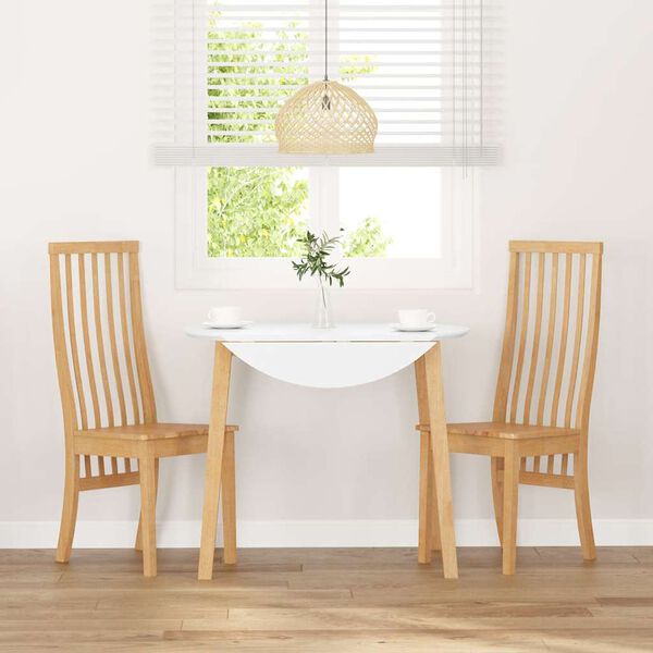 vidaXL borðstofustólar 2 stk gegnheilt viðargúmmí