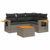 vidaXL 5-Hluta Gar&eth;s&oacute;fasett me&eth; Sessum Gr&aacute;tt P&oacute;l&yacute;rattan