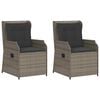 vidaXL Gar&eth;bekkur 2 pcs Gr&aacute;r p&oacute;l&yacute;rattan