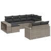 vidaXL 10 Hluta Gar&eth;s&oacute;fasett me&eth; Sessum Gr&aacute;tt P&oacute;l&yacute;rattan